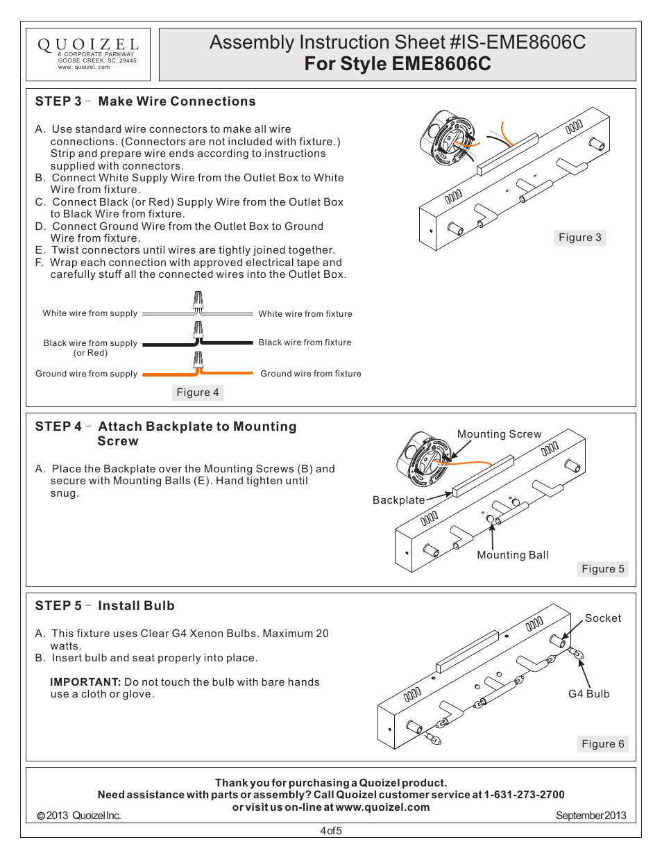 Quoizel EME8606C Evermore User Manual | Page 4 / 5