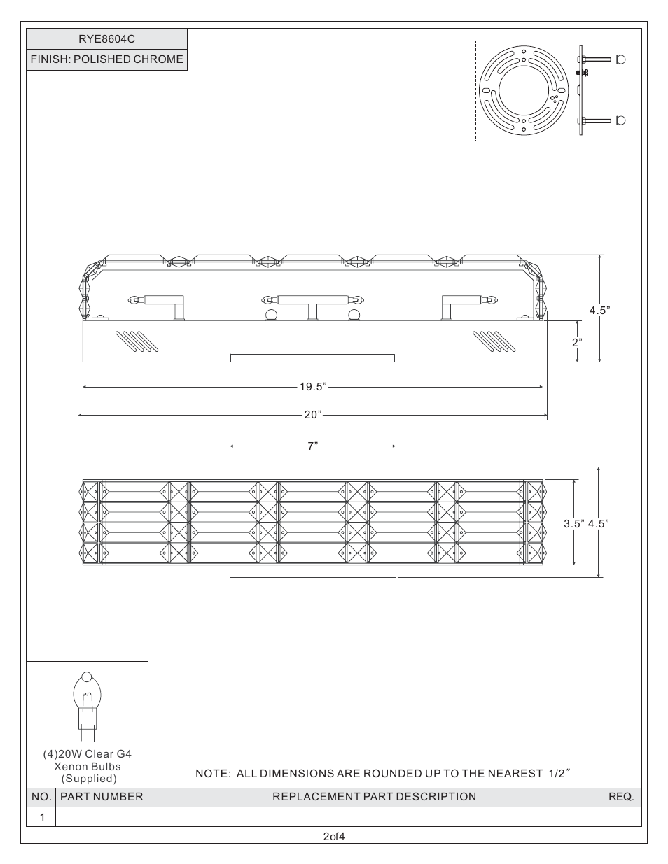 Quoizel RYE8604C Royale User Manual | Page 2 / 4