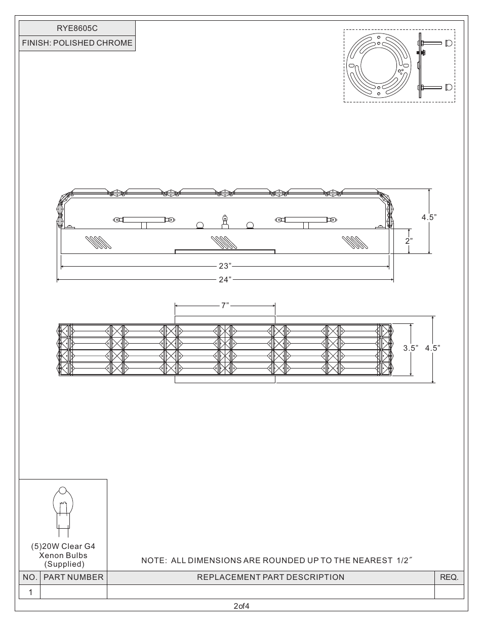 Quoizel RYE8605C Royale User Manual | Page 2 / 4