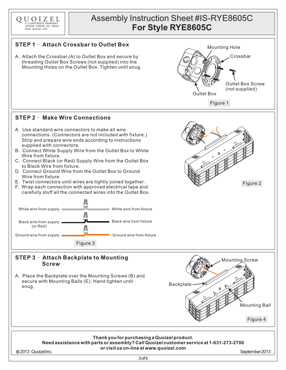 Quoizel RYE8605C Royale User Manual | Page 3 / 4