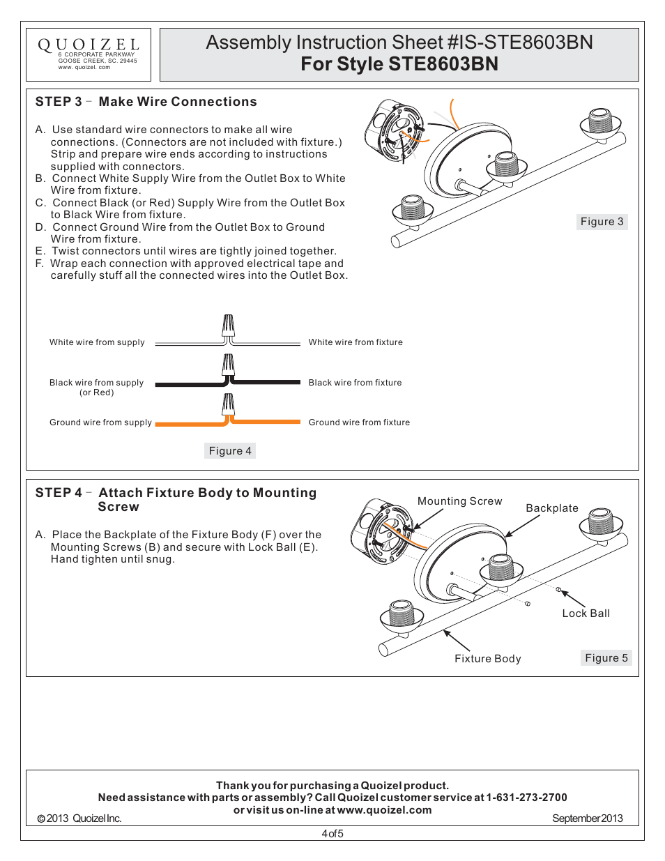 Quoizel STE8603BN Stowe User Manual | Page 4 / 5