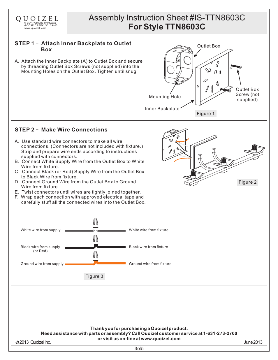 Quoizel TTN8603C Trenton User Manual | Page 3 / 5