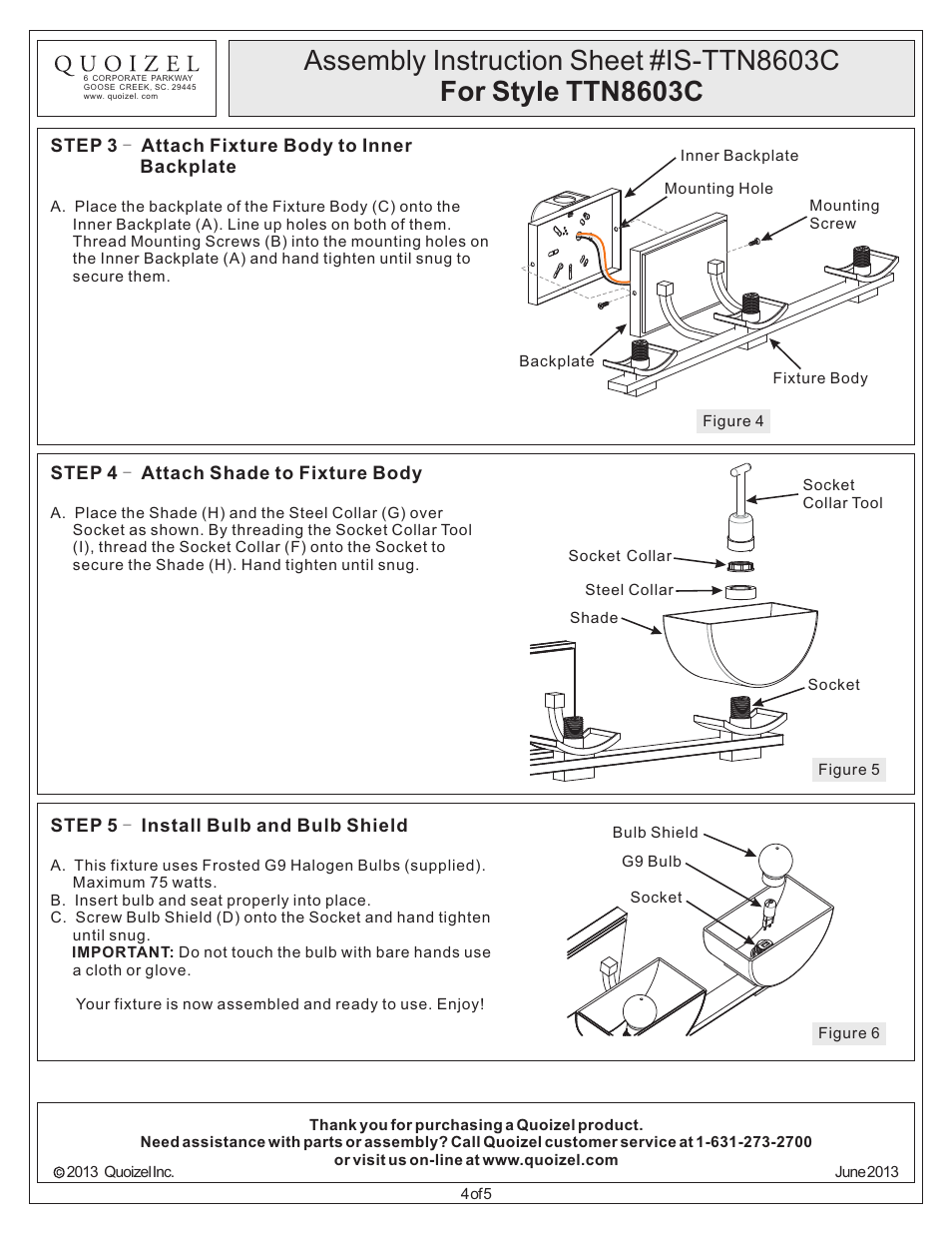 Quoizel TTN8603C Trenton User Manual | Page 4 / 5