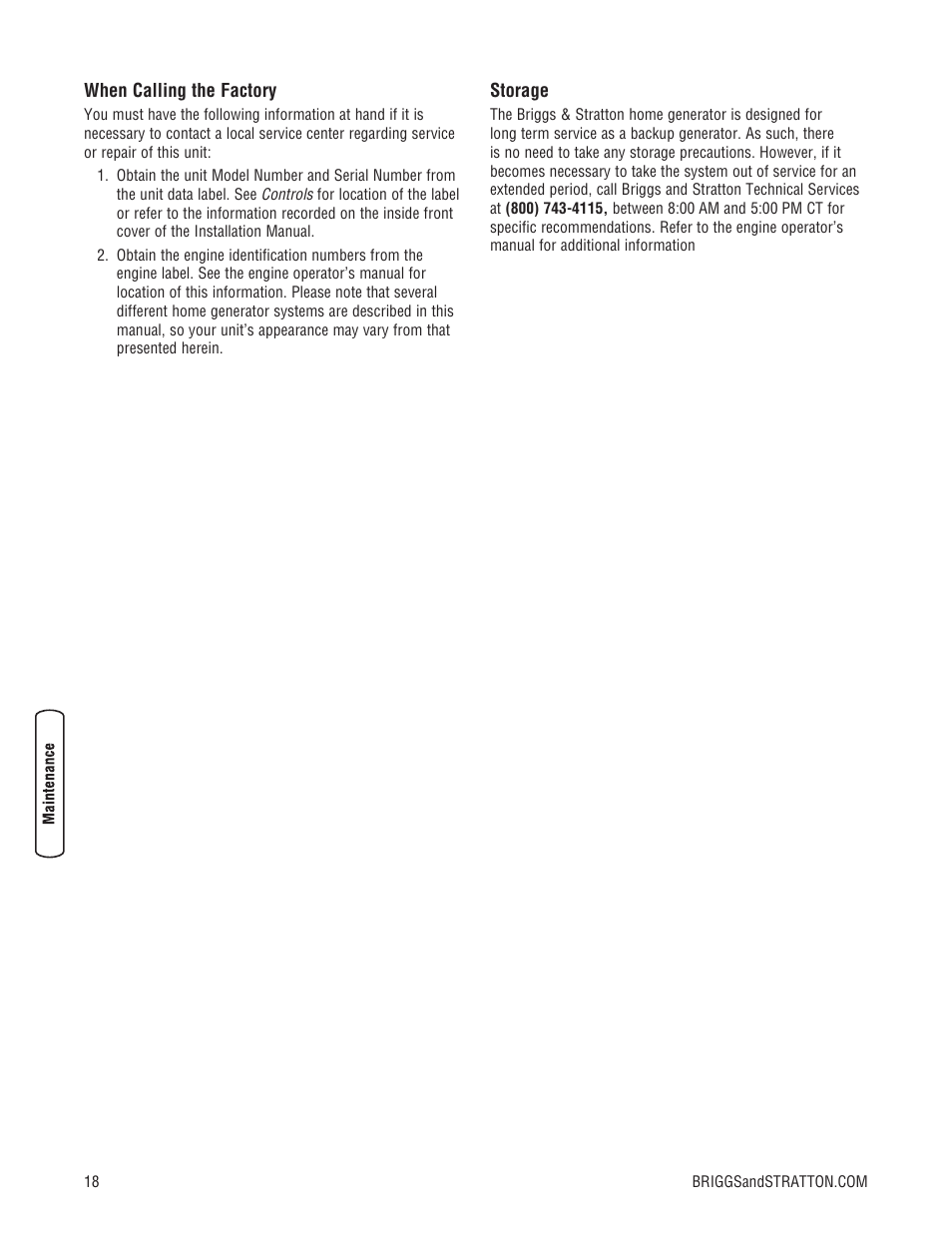 Briggs & Stratton Liquid-Cooled Home Generator System User Manual | Page 18 / 68