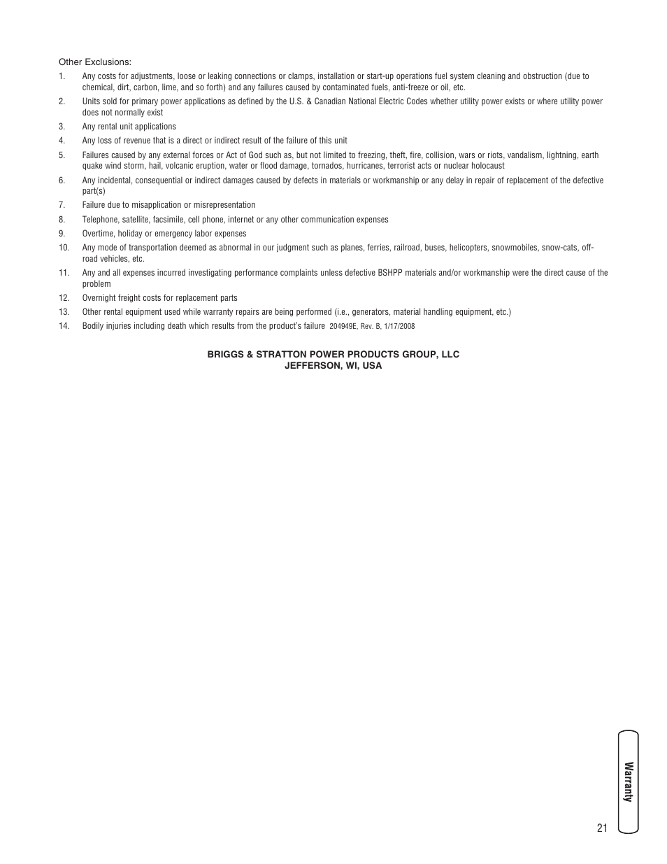Briggs & Stratton Liquid-Cooled Home Generator System User Manual | Page 21 / 68