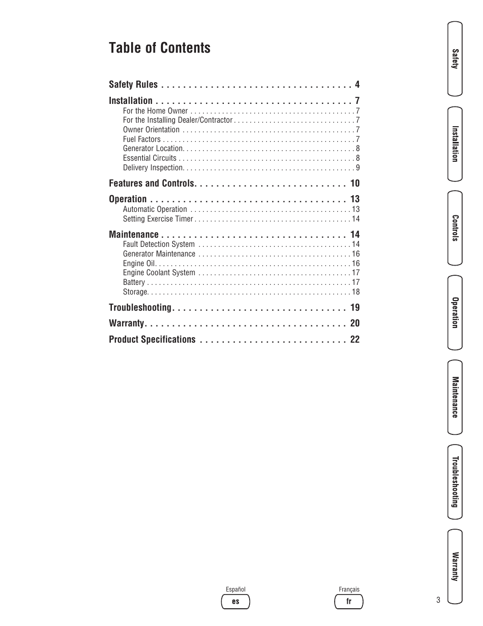 Briggs & Stratton Liquid-Cooled Home Generator System User Manual | Page 3 / 68