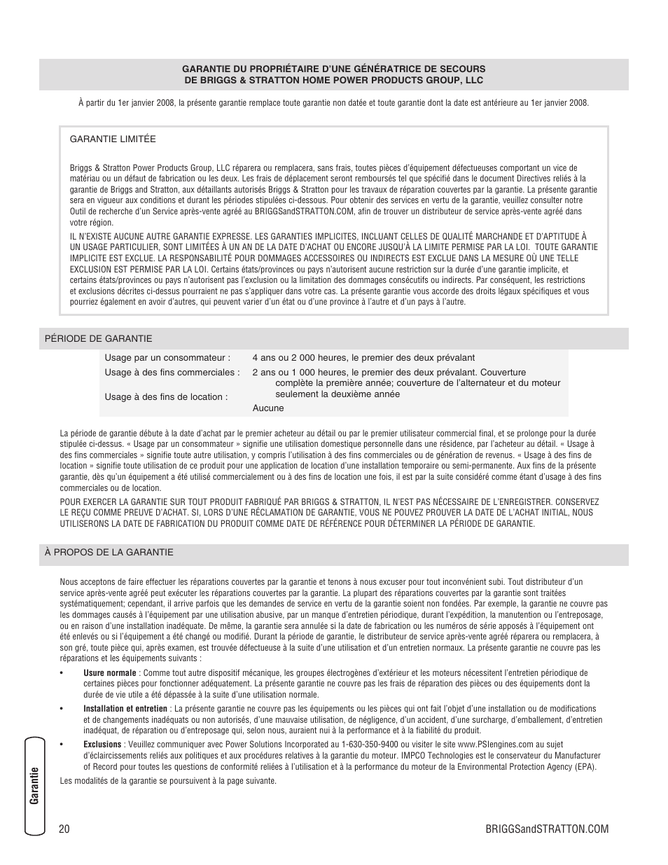 Briggs & Stratton Liquid-Cooled Home Generator System User Manual | Page 66 / 68