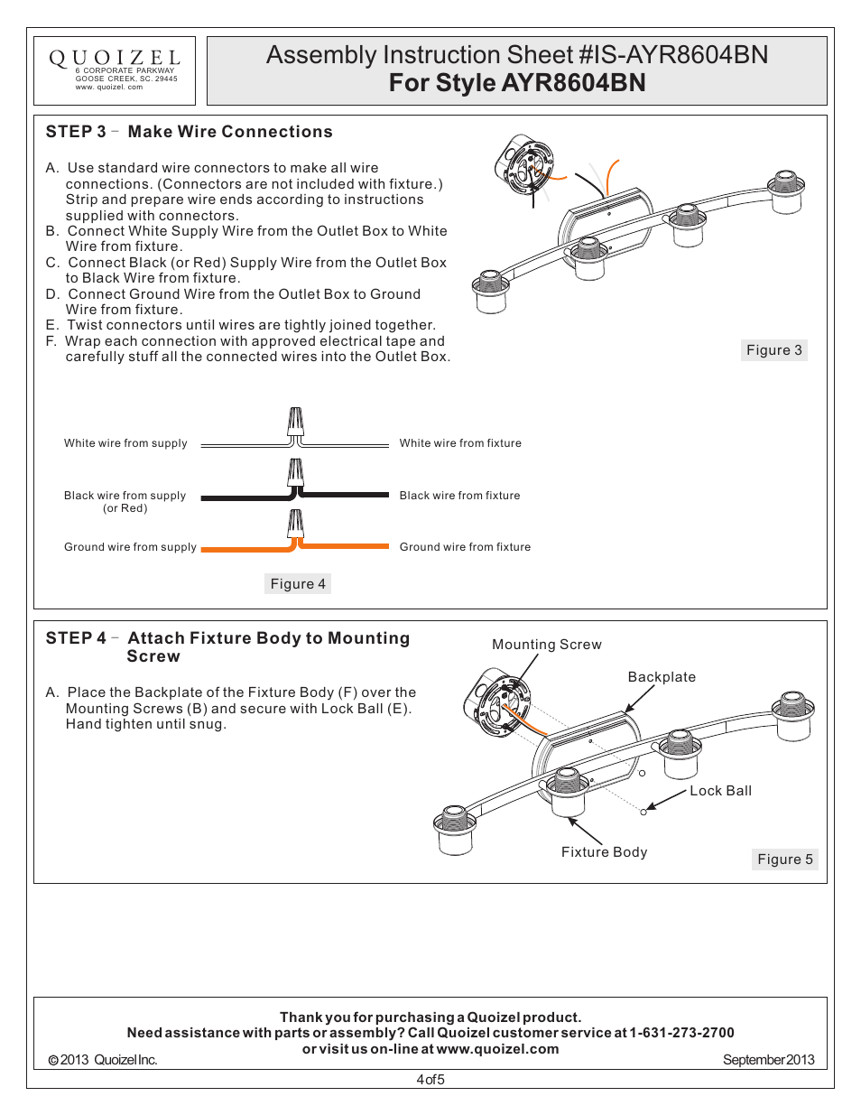 Quoizel AYR8604BN Ayers User Manual | Page 4 / 5