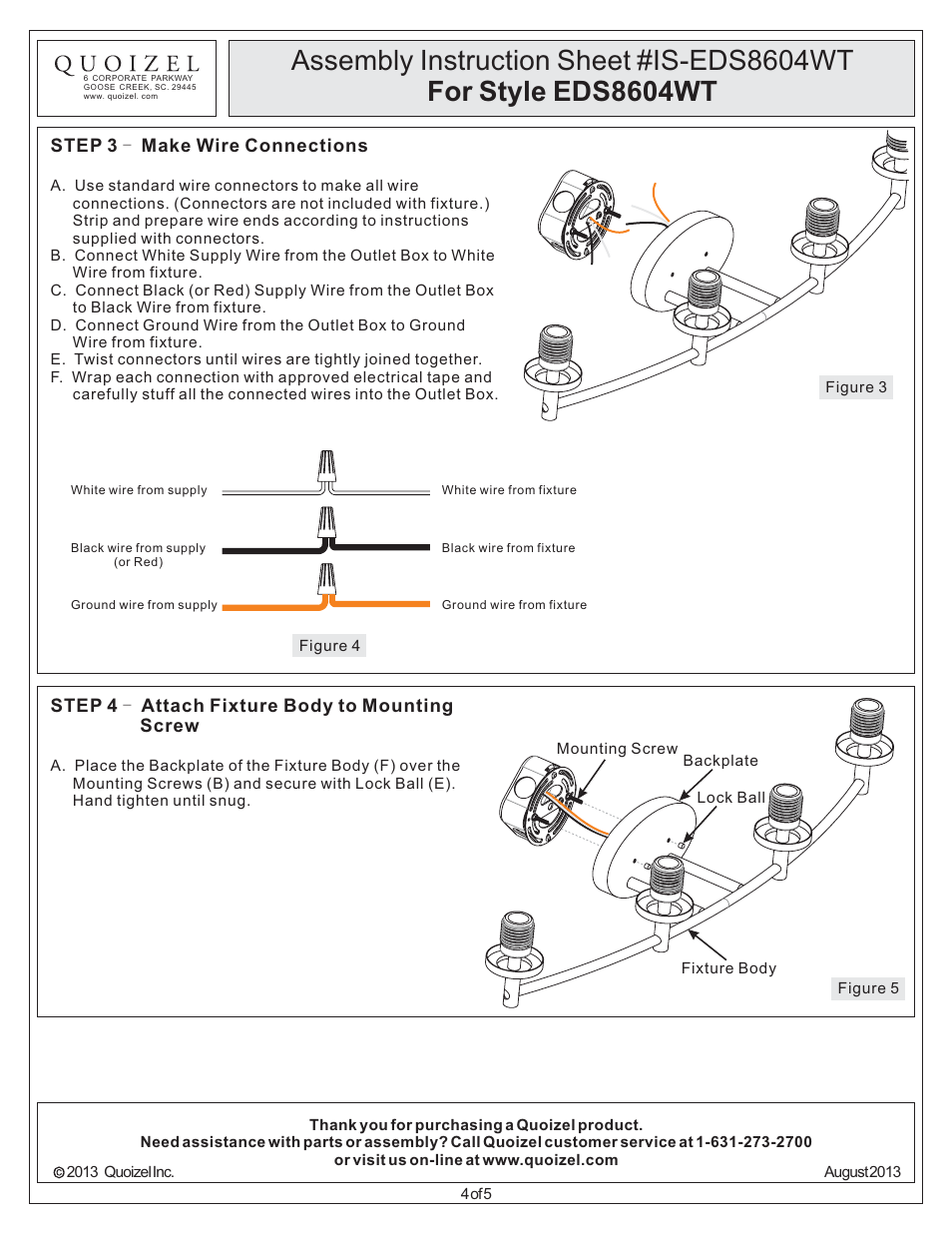 Quoizel EDS8604WT Edison User Manual | Page 4 / 5