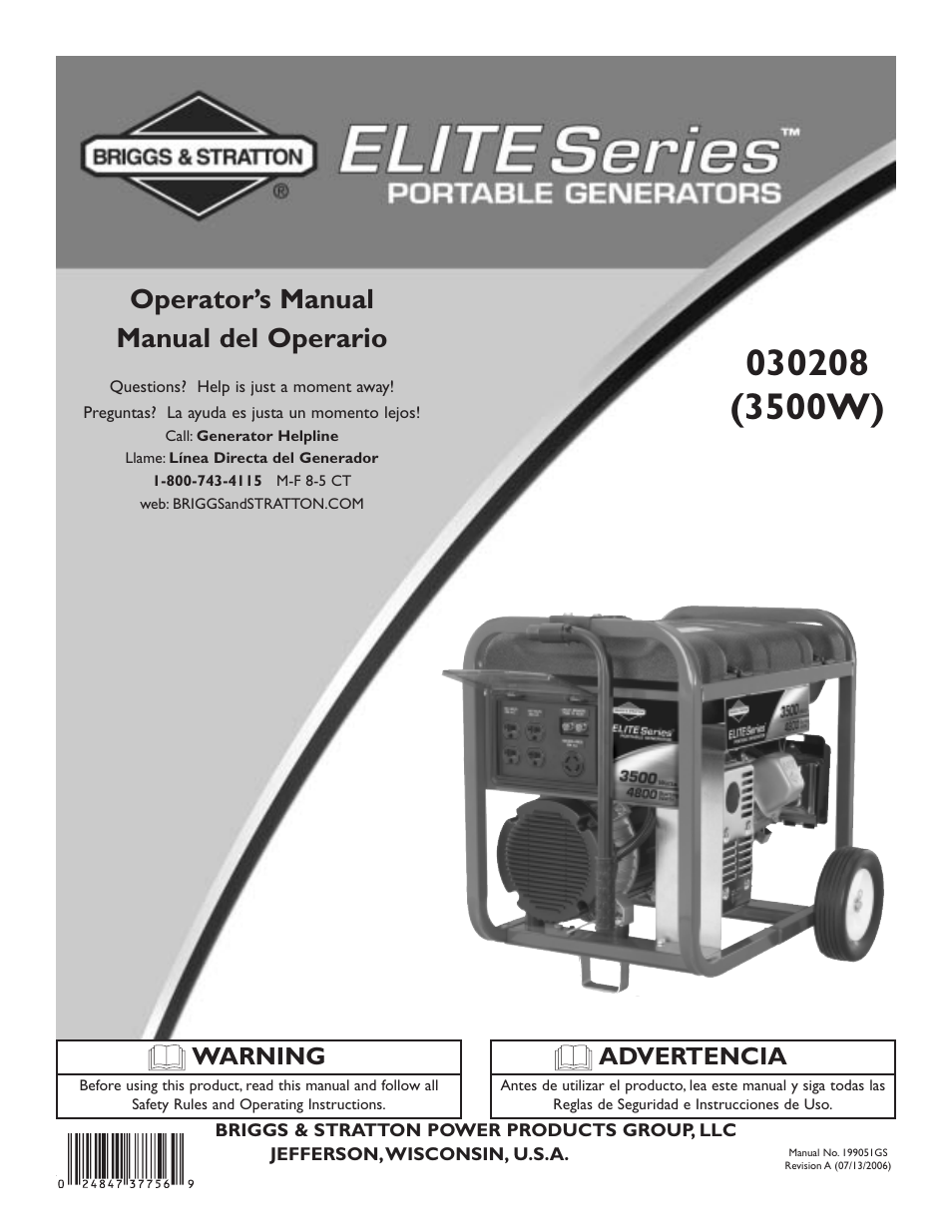 Briggs & Stratton Elite 030208 User Manual | 32 pages