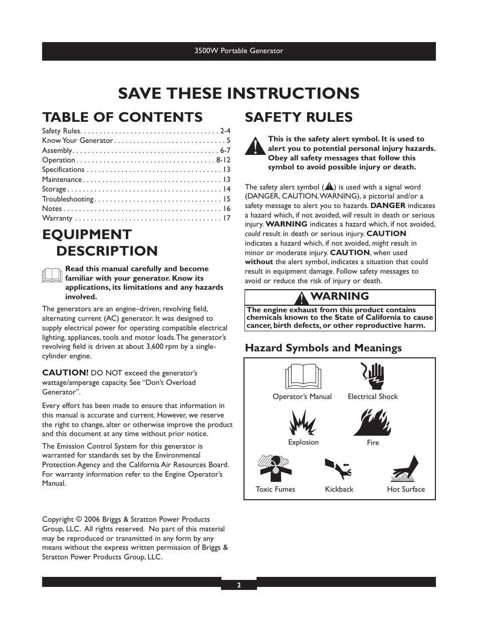Briggs & Stratton Elite 030208 User Manual | Page 2 / 32