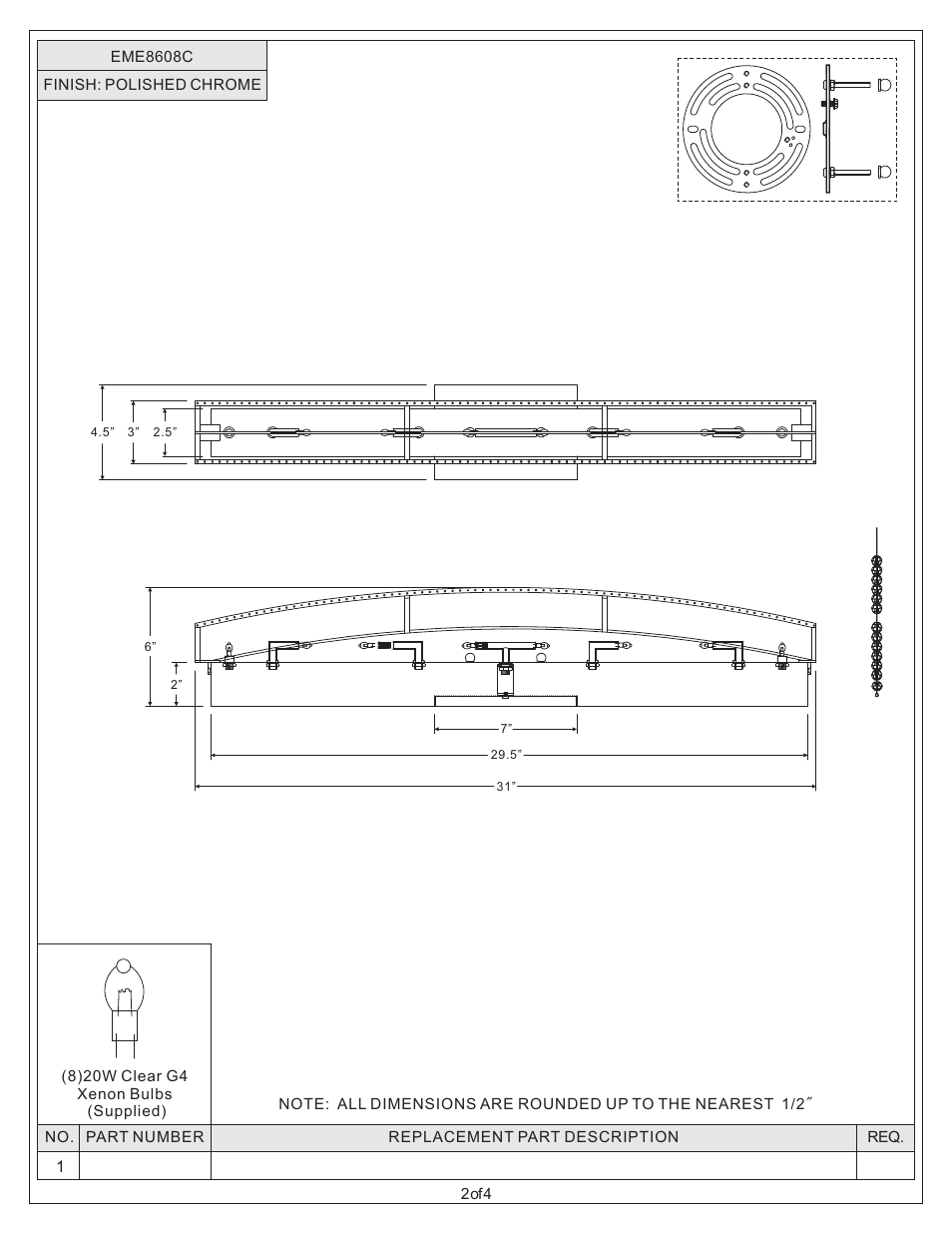 Quoizel EME8608C Evermore User Manual | Page 2 / 4