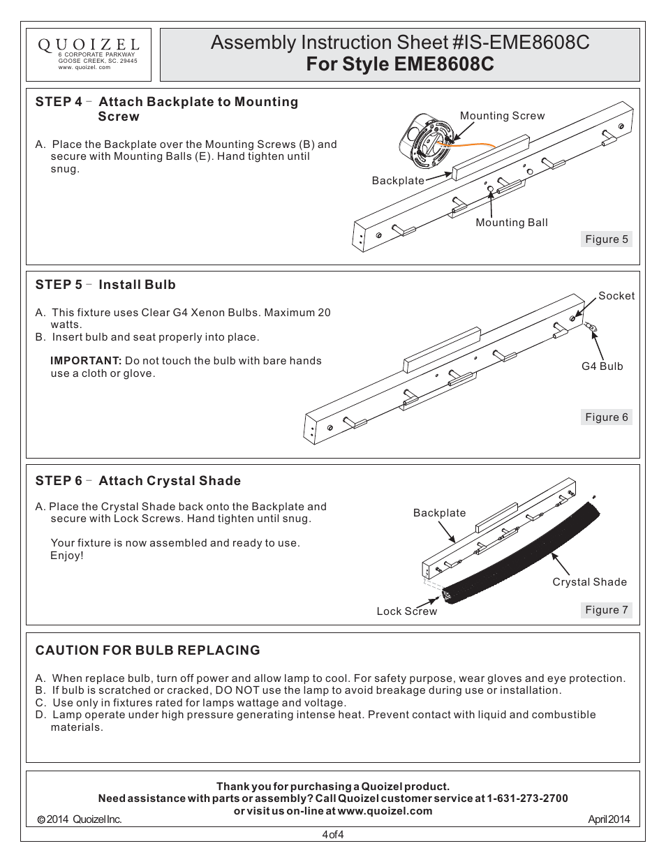 Quoizel EME8608C Evermore User Manual | Page 4 / 4