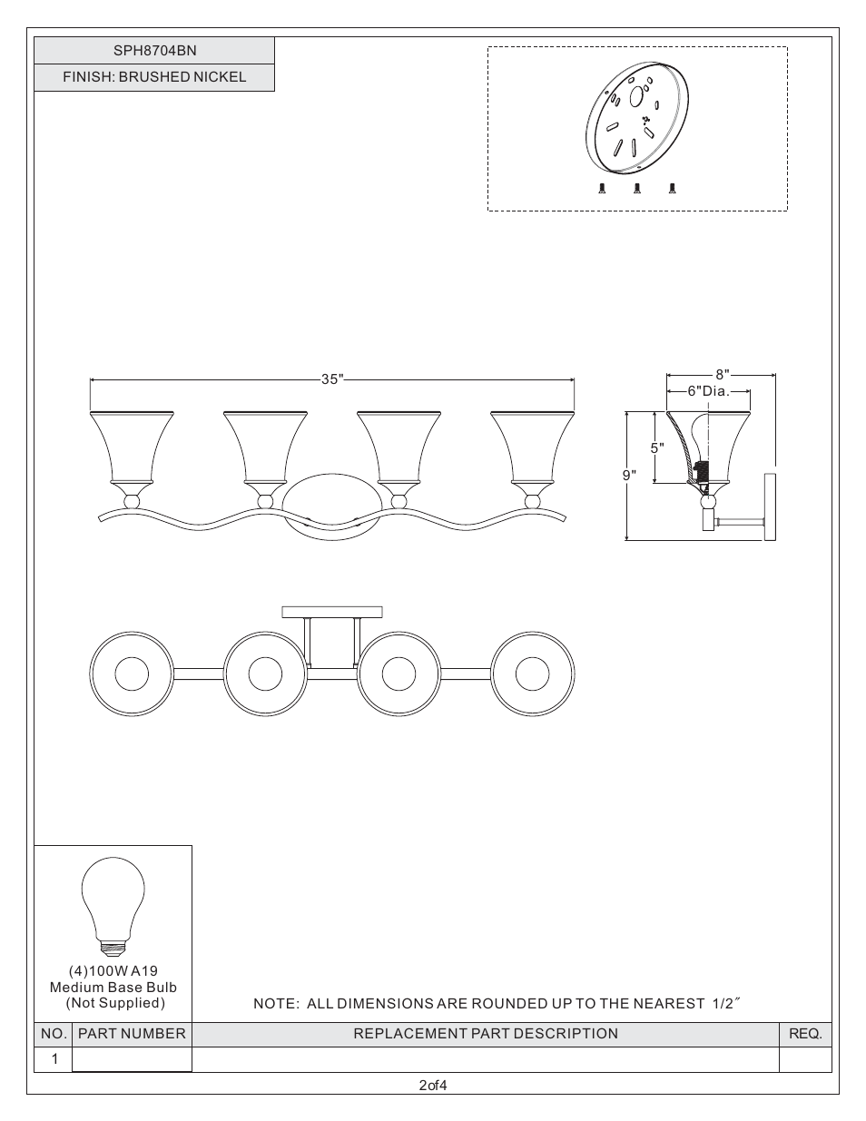 Quoizel SPH8704BN User Manual | Page 2 / 4