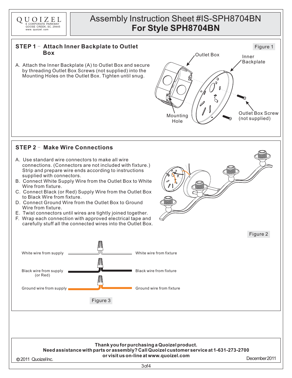 Quoizel SPH8704BN User Manual | Page 3 / 4