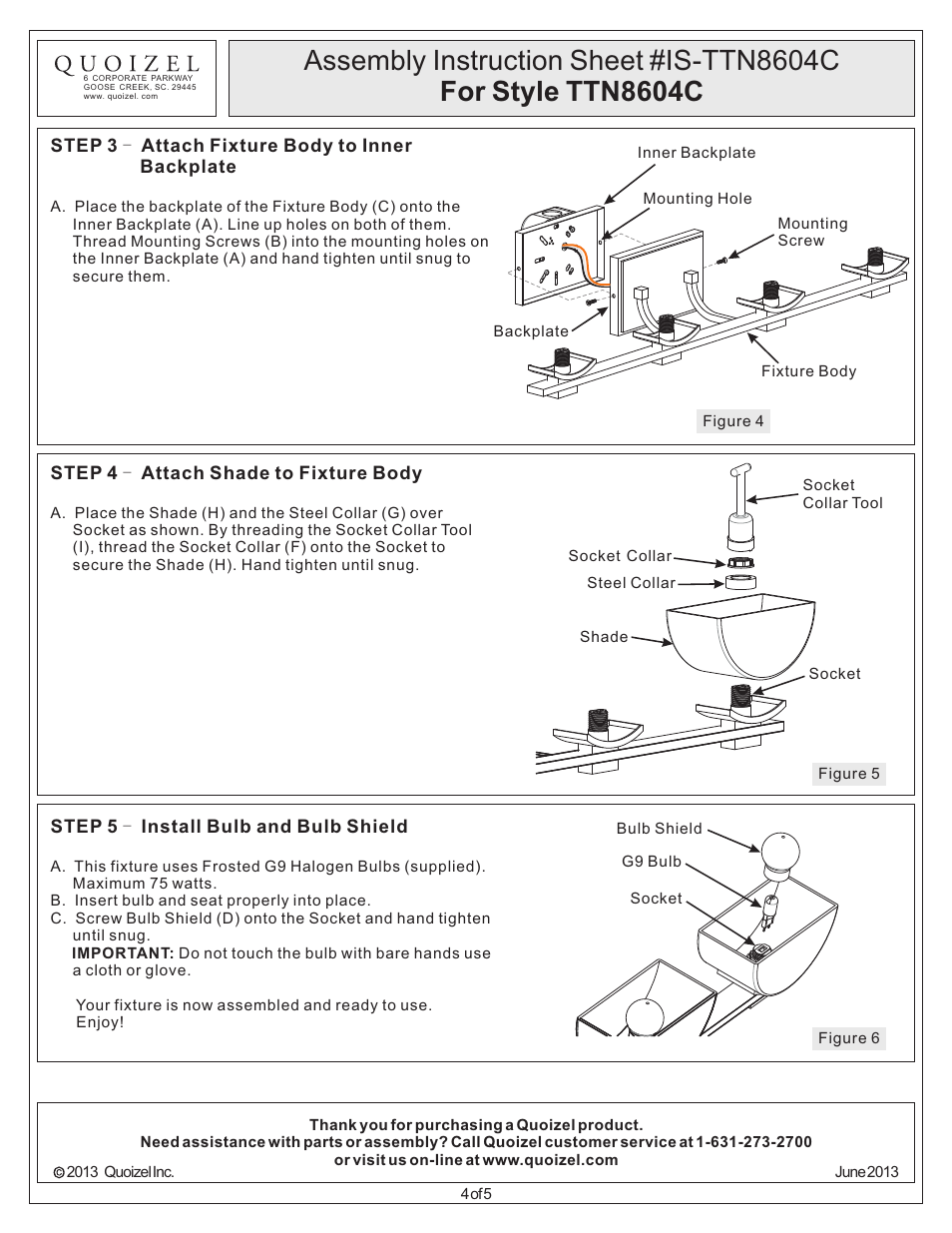 Quoizel TTN8604C Trenton User Manual | Page 4 / 5