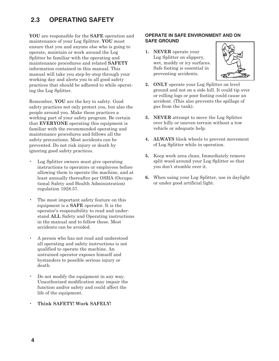 3 operating safety | Briggs & Stratton T22B & T22H User Manual | Page 6 / 20