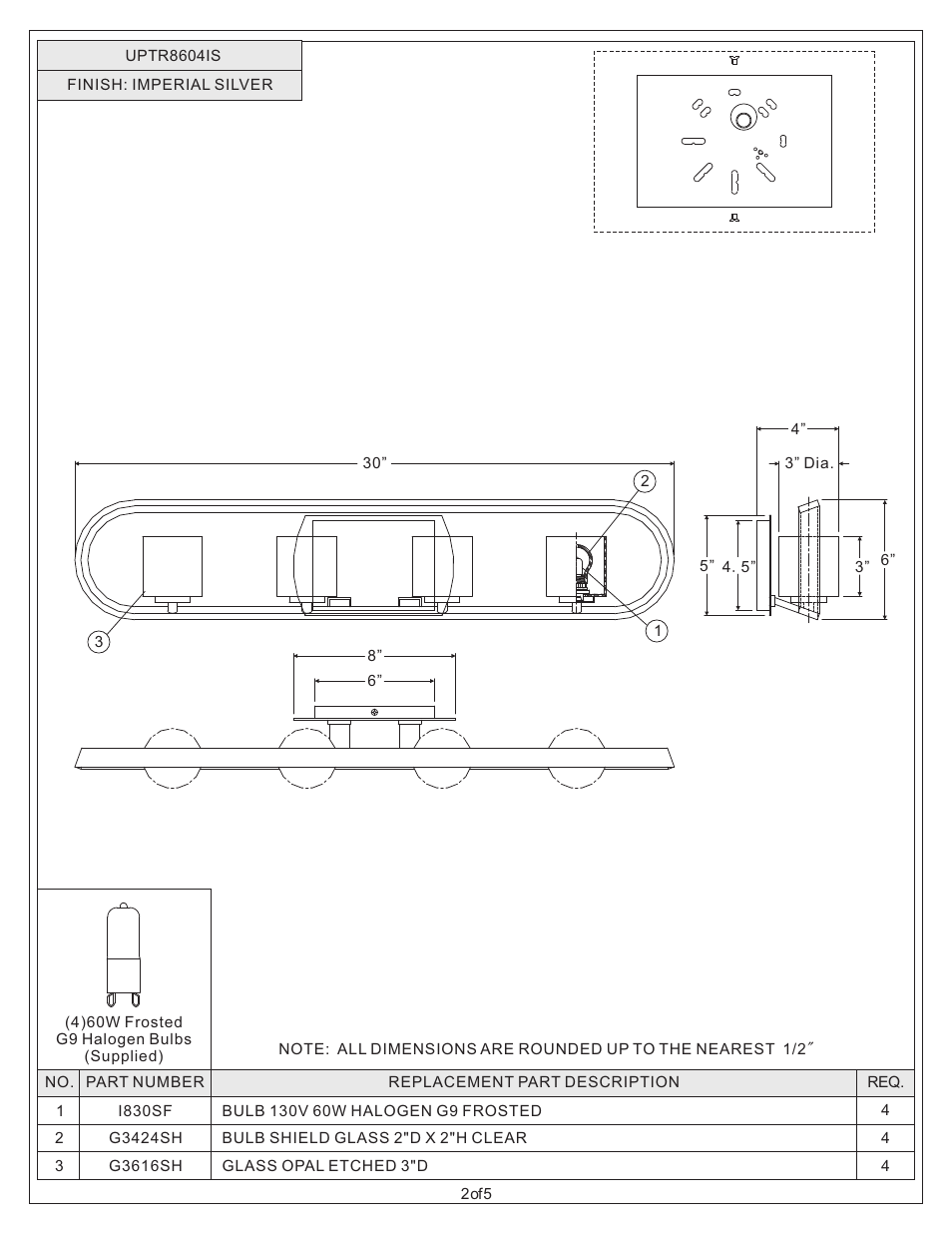 Quoizel UPTR8604IS Uptown Theater Row User Manual | Page 2 / 5