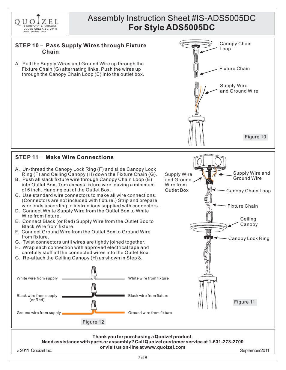 Quoizel ADS5005DC Adonis User Manual | Page 7 / 8