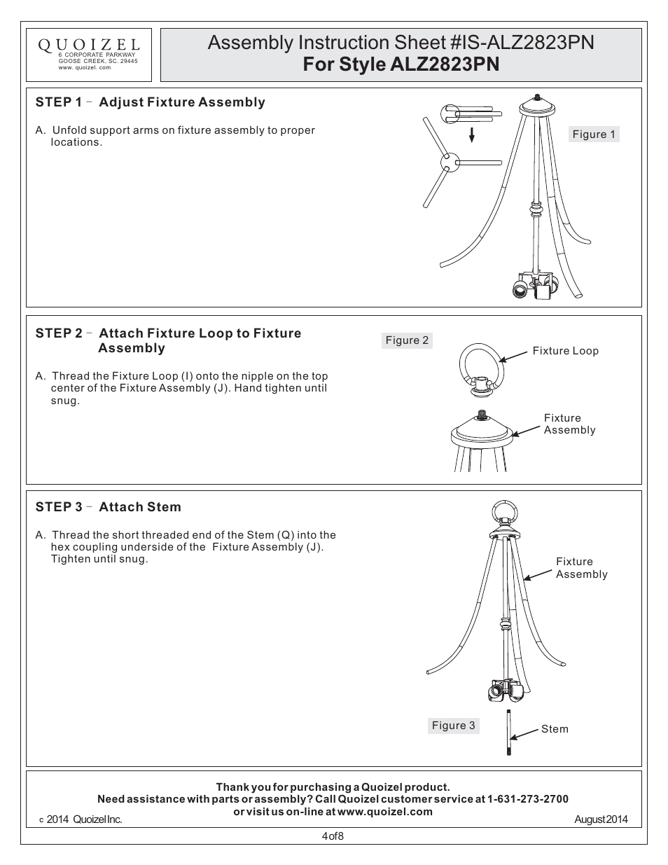 Quoizel ALZ2823PN User Manual | Page 4 / 8