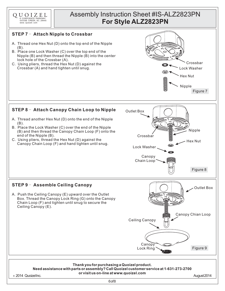 Quoizel ALZ2823PN User Manual | Page 6 / 8