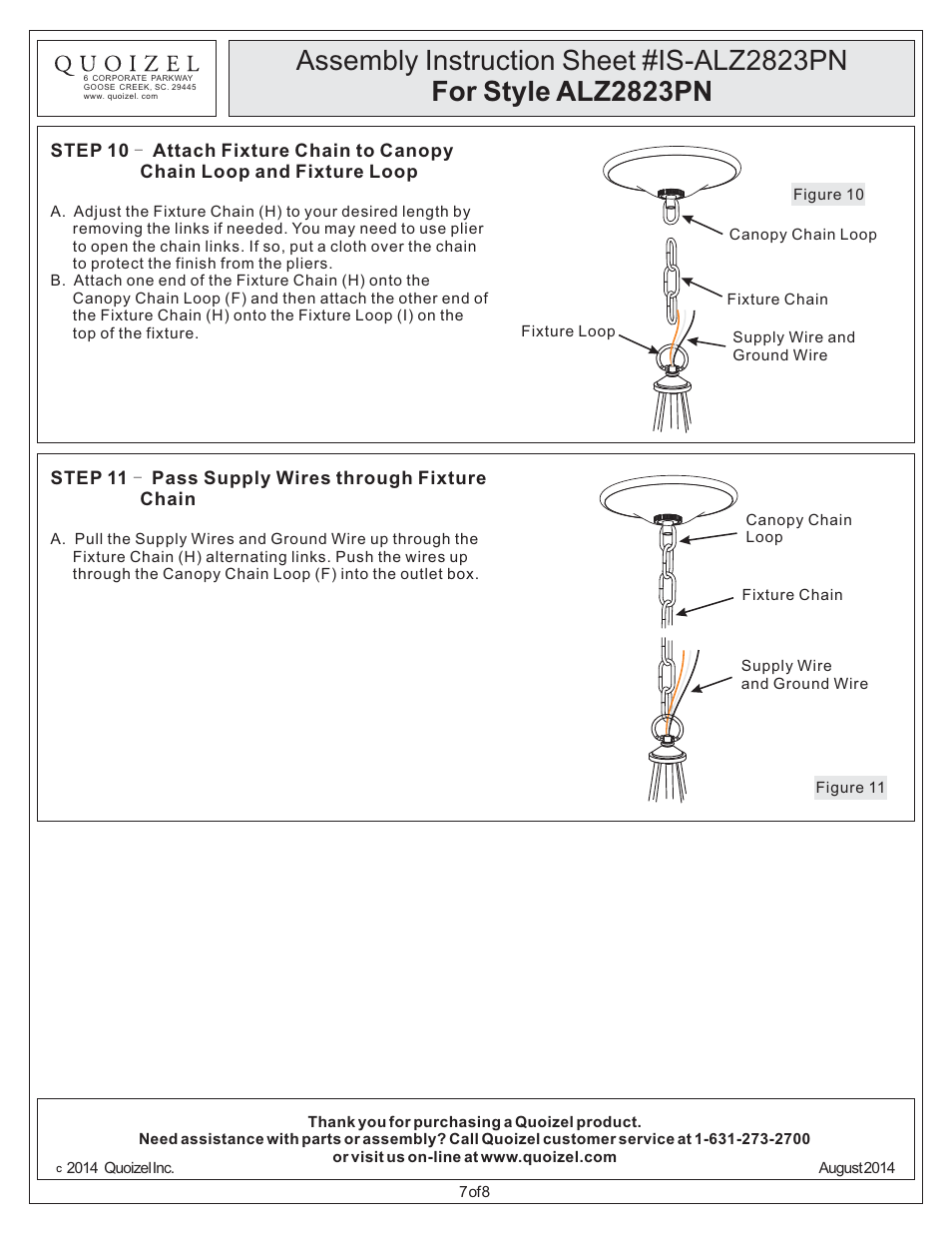 Quoizel ALZ2823PN User Manual | Page 7 / 8