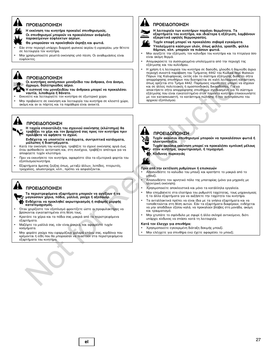 Not for reproduction | Briggs & Stratton 140000 User Manual | Page 27 / 92