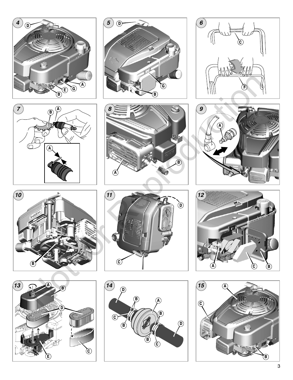 Not for reproduction | Briggs & Stratton 140000 User Manual | Page 3 / 92