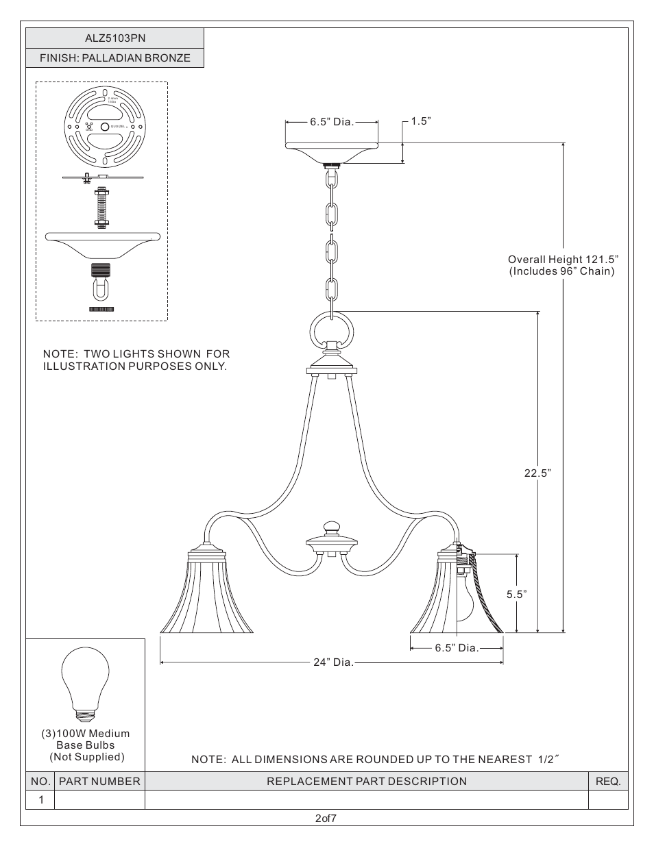 Quoizel ALZ5103PN Aliza User Manual | Page 2 / 7