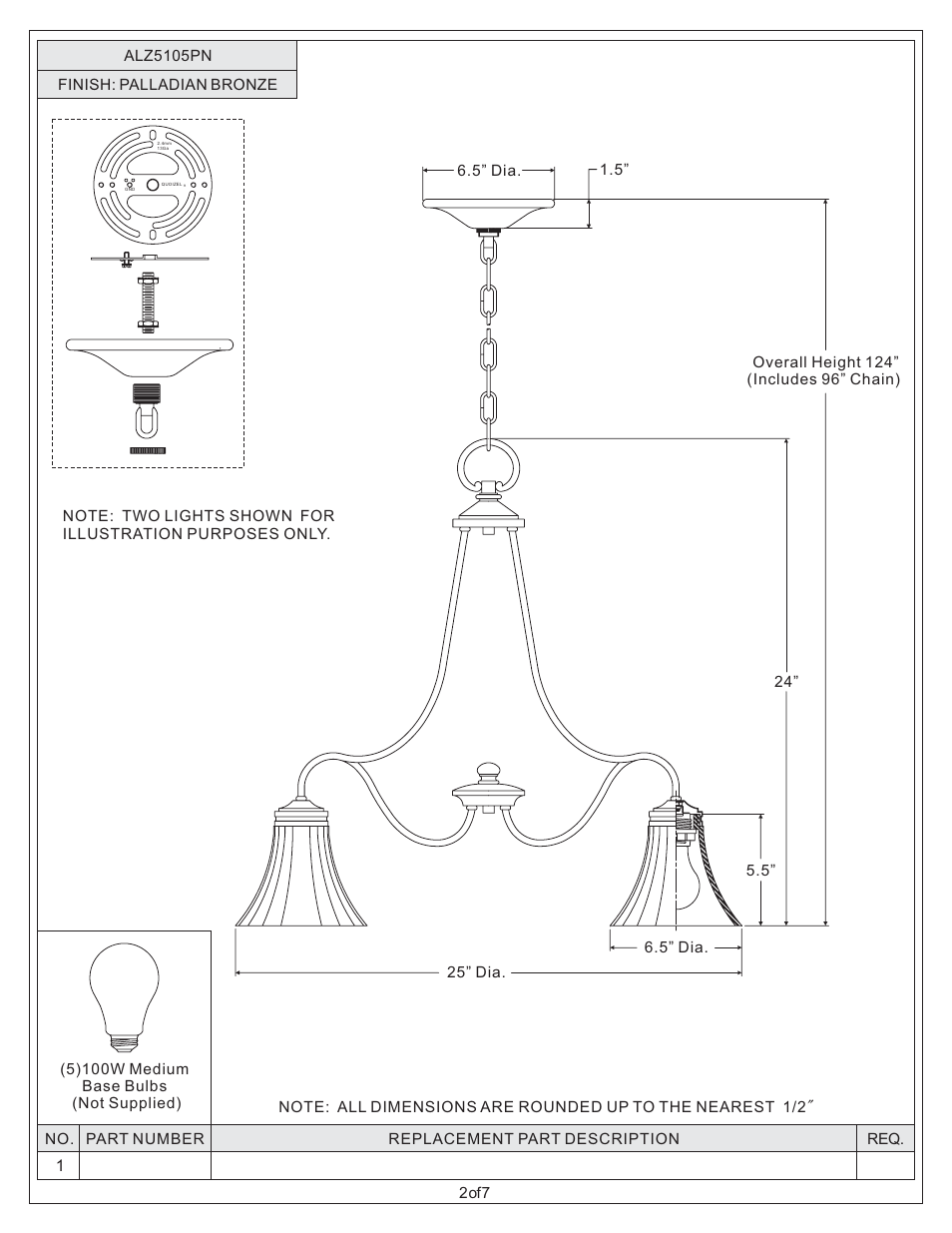 Quoizel ALZ5105PN Aliza User Manual | Page 2 / 7