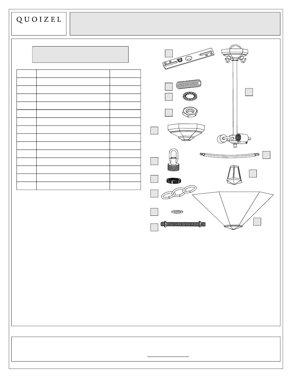 Package contents | Quoizel TFAN2818RS Arden User Manual | Page 3 / 7