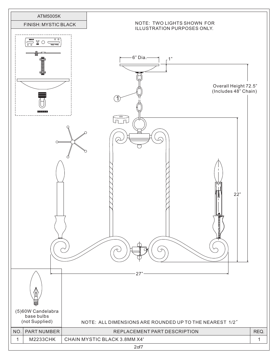 Quoizel ATM5005K Atrium User Manual | Page 2 / 7