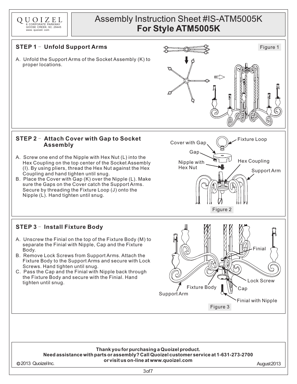 Quoizel ATM5005K Atrium User Manual | Page 3 / 7