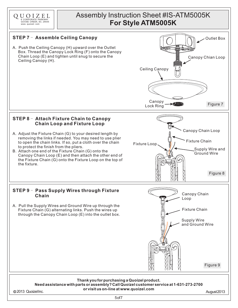 Quoizel ATM5005K Atrium User Manual | Page 5 / 7