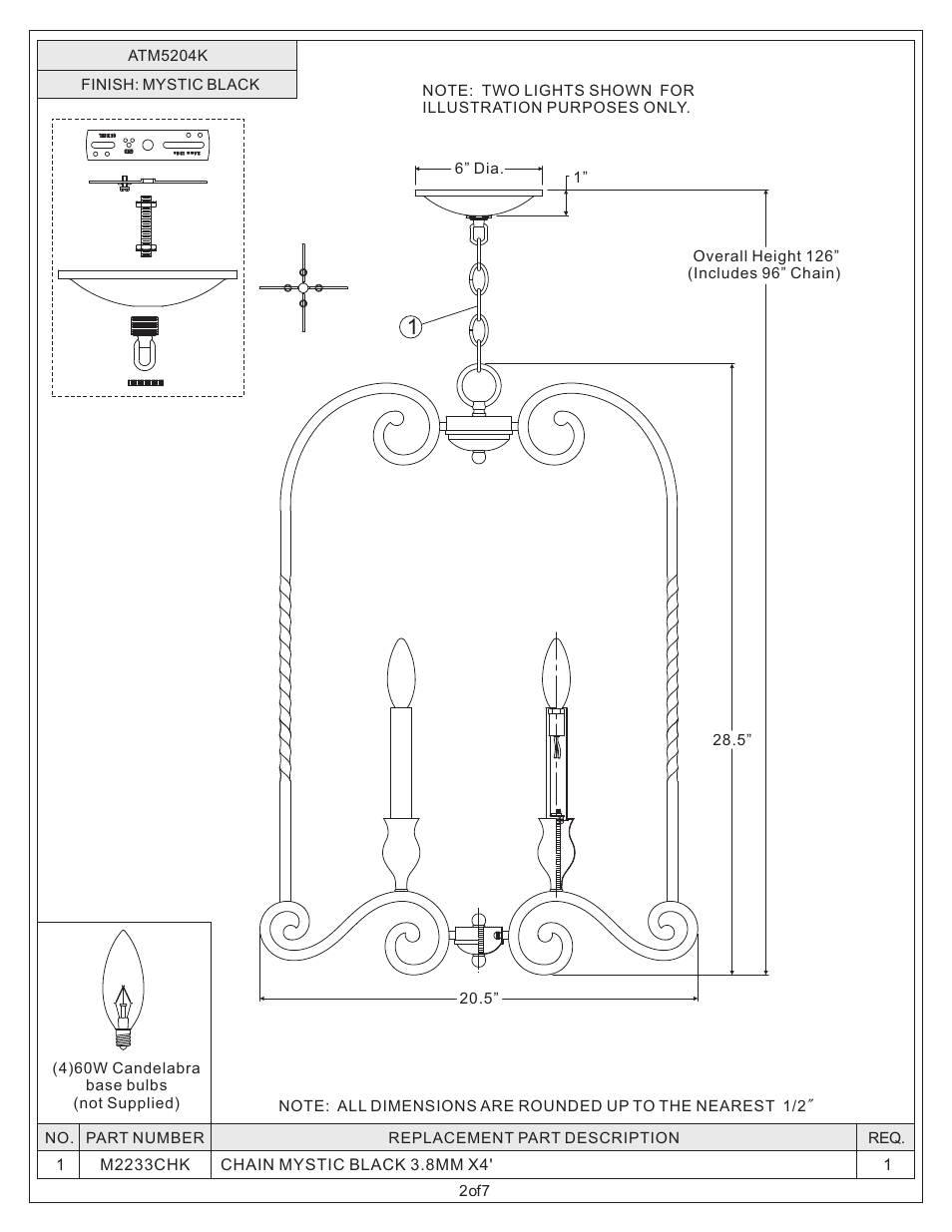 Quoizel ATM5204K Atrium User Manual | Page 2 / 7