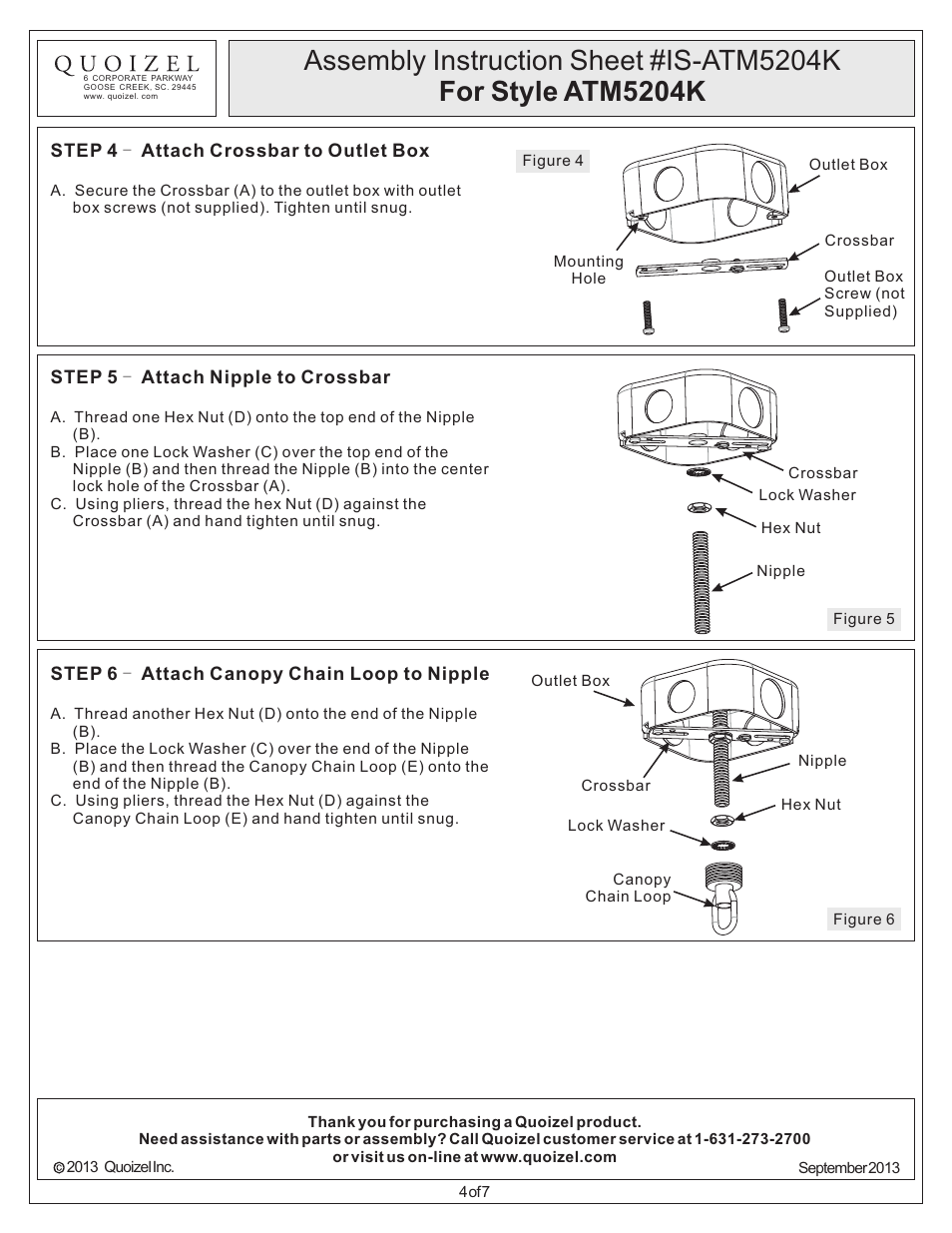 Quoizel ATM5204K Atrium User Manual | Page 4 / 7