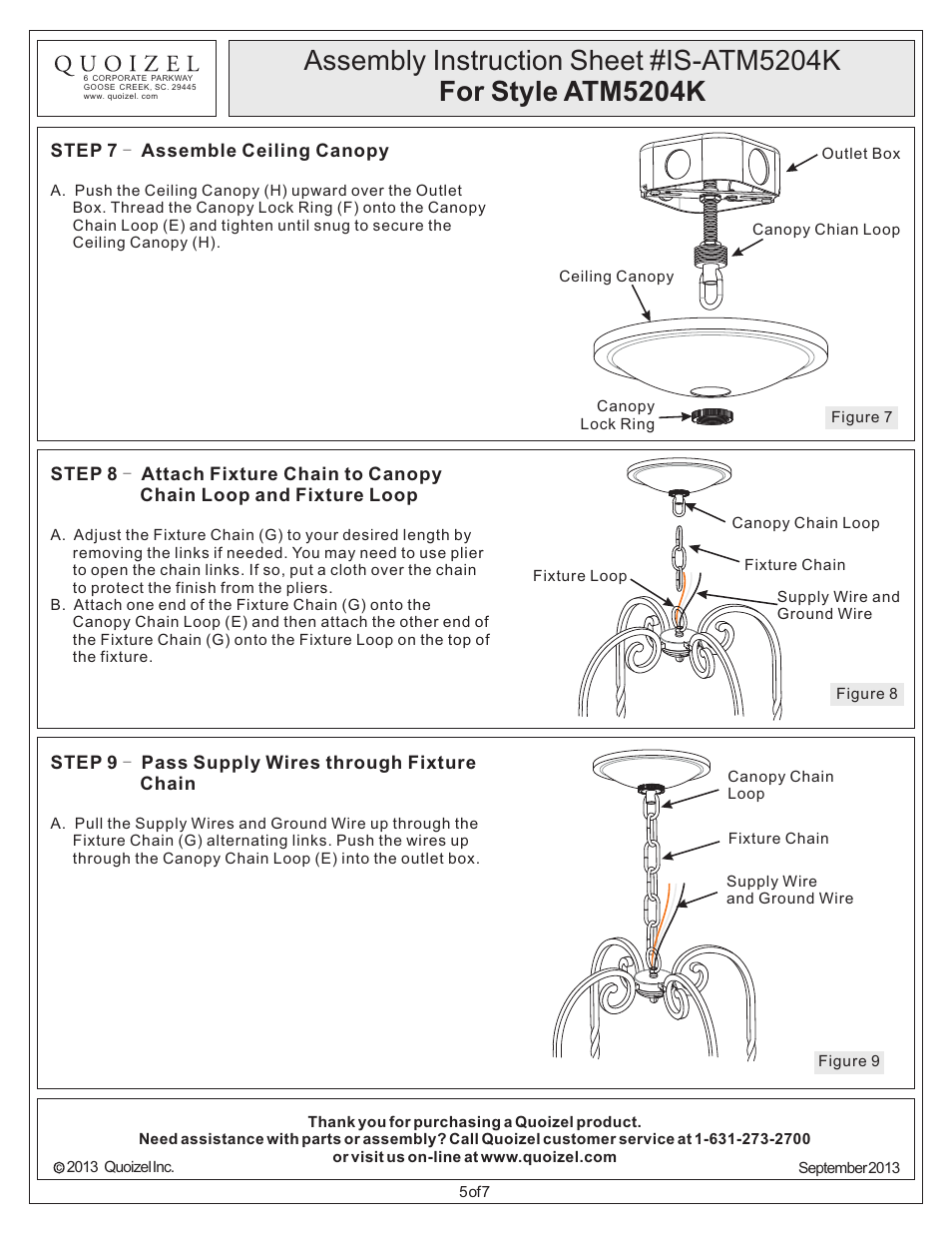 Quoizel ATM5204K Atrium User Manual | Page 5 / 7