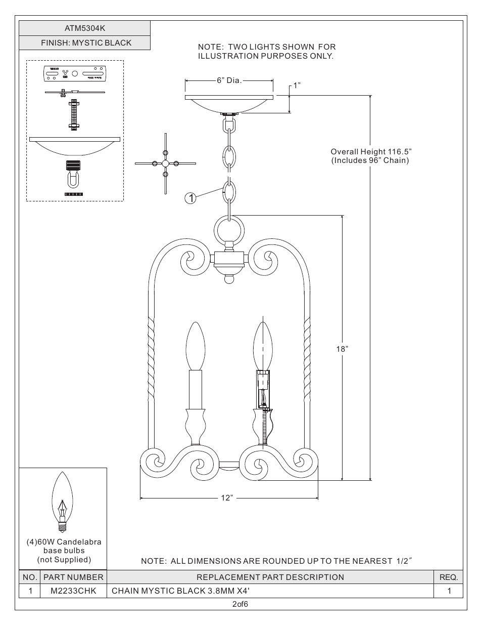 Quoizel ATM5304K Atrium User Manual | Page 2 / 6