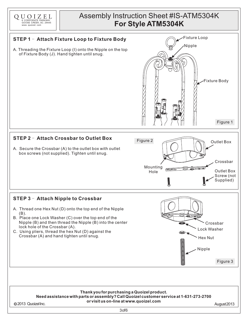 Quoizel ATM5304K Atrium User Manual | Page 3 / 6