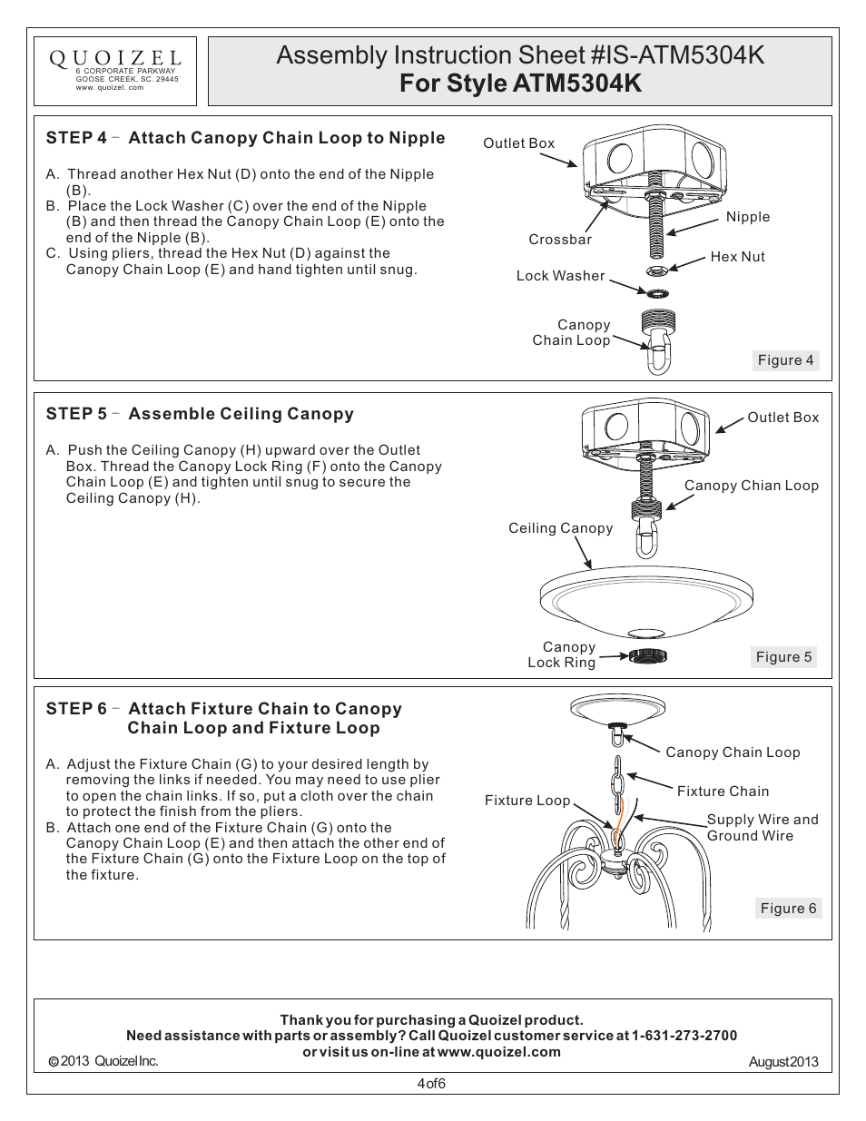 Quoizel ATM5304K Atrium User Manual | Page 4 / 6