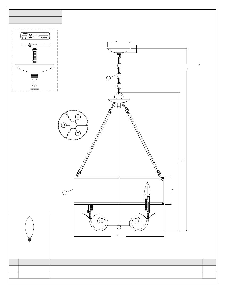 Quoizel BDR2820IB Bandelier User Manual | Page 2 / 6