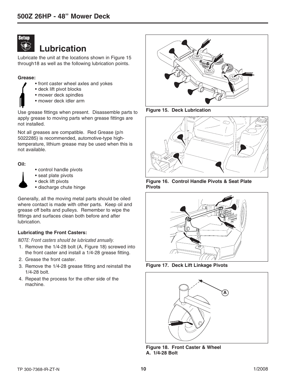 Lubrication | Briggs & Stratton 500Z - 26 User Manual | Page 10 / 16