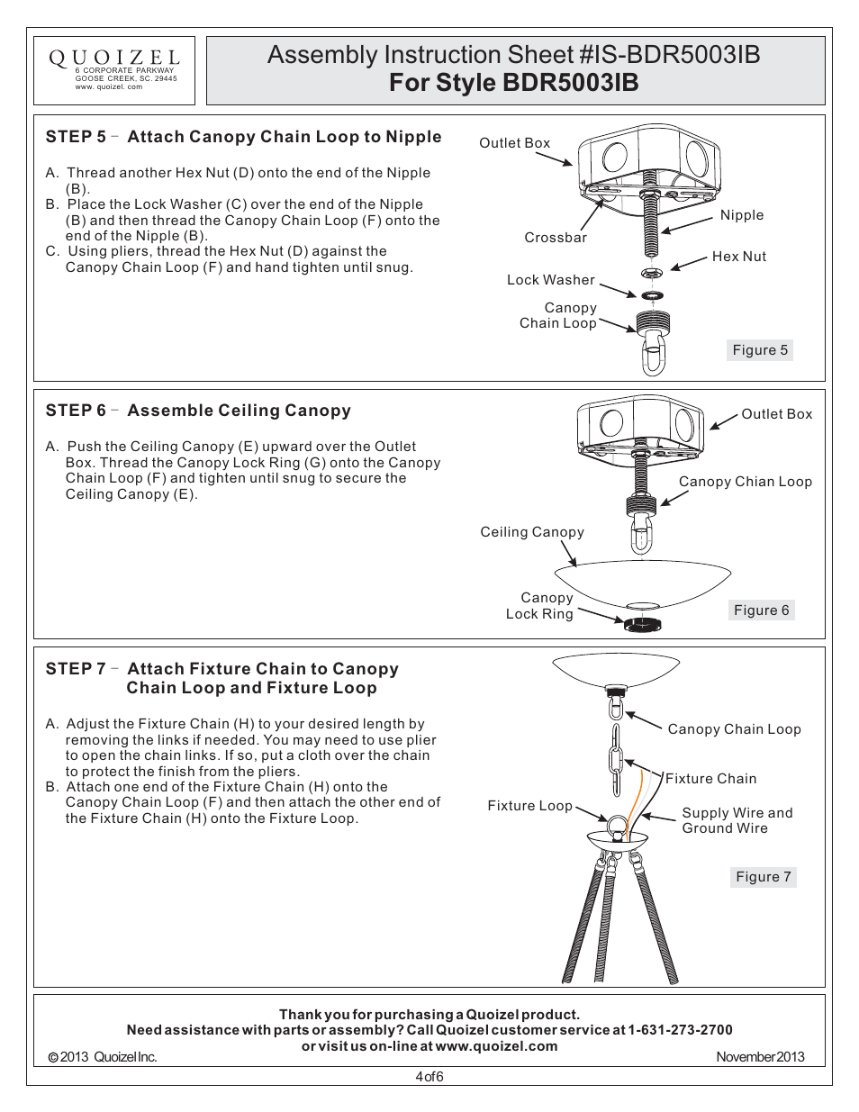 Quoizel BDR5003IB Bandelier User Manual | Page 4 / 6