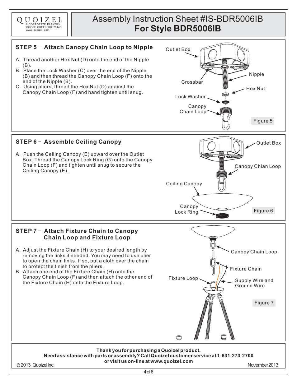Quoizel BDR5006IB Bandelier User Manual | Page 4 / 6