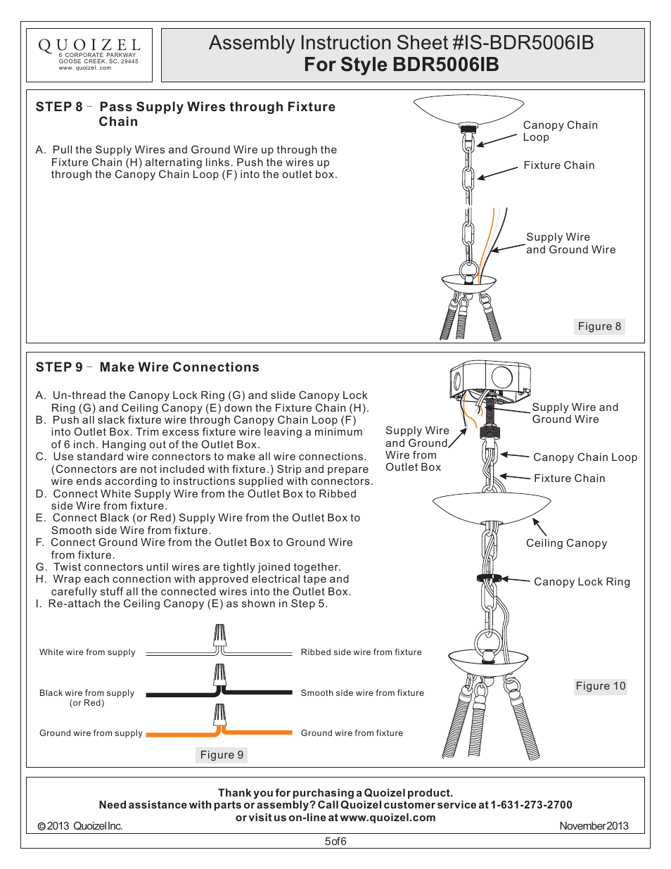 Quoizel BDR5006IB Bandelier User Manual | Page 5 / 6