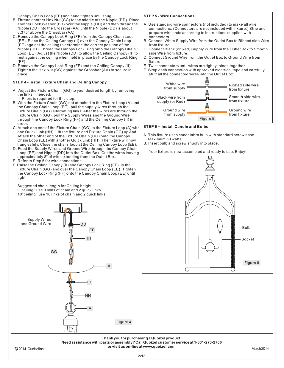 Quoizel BRG5204WT Bordergate User Manual | Page 2 / 3