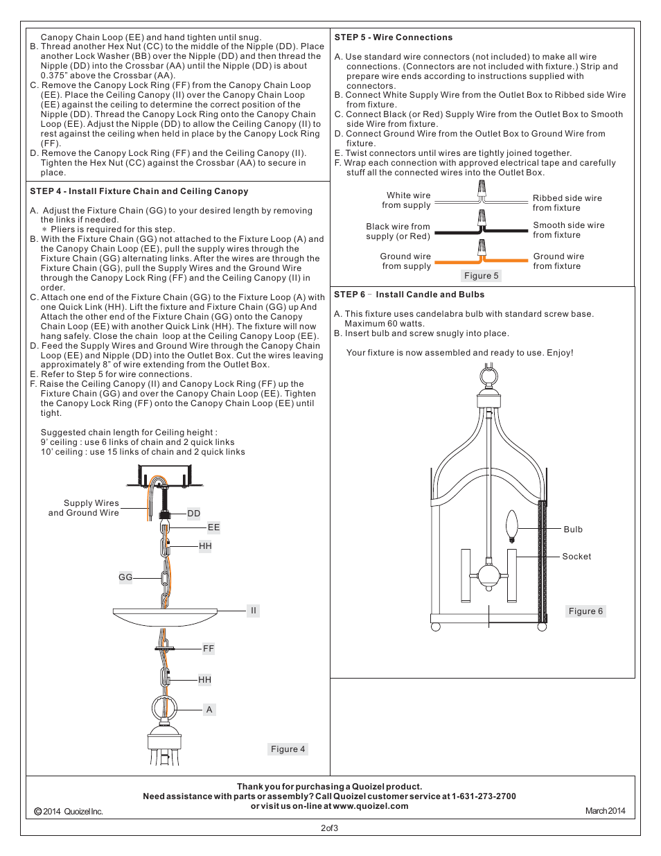 Quoizel BRG5206WT Bordergate User Manual | Page 2 / 3