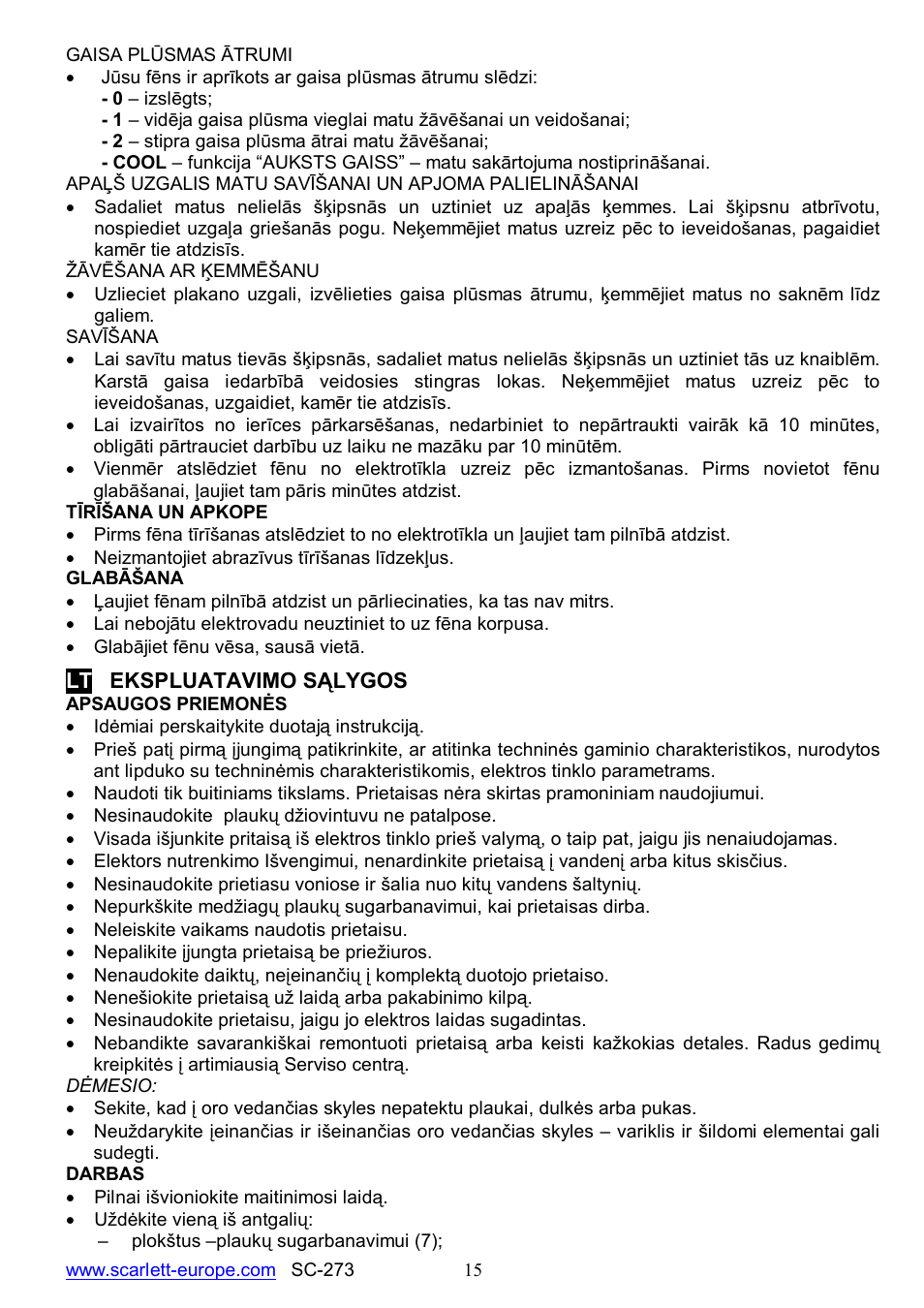 Scarlett SC-273 User Manual | Page 15 / 21