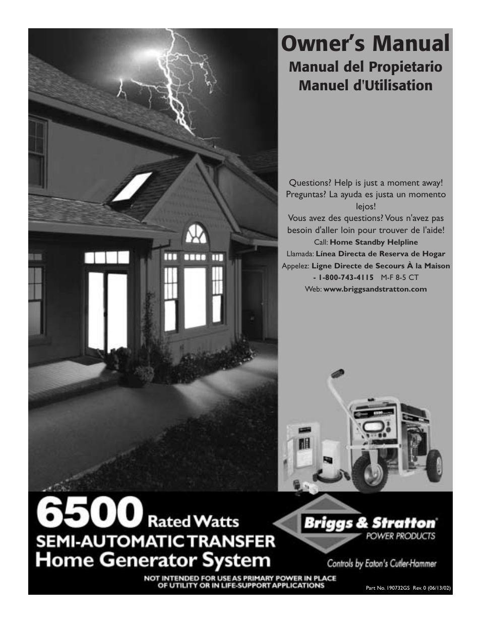 Briggs & Stratton Home Generator System User Manual | 68 pages