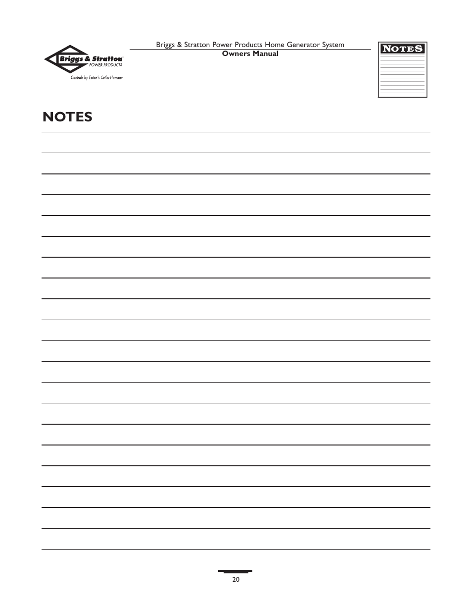 Briggs & Stratton Home Generator System User Manual | Page 20 / 68